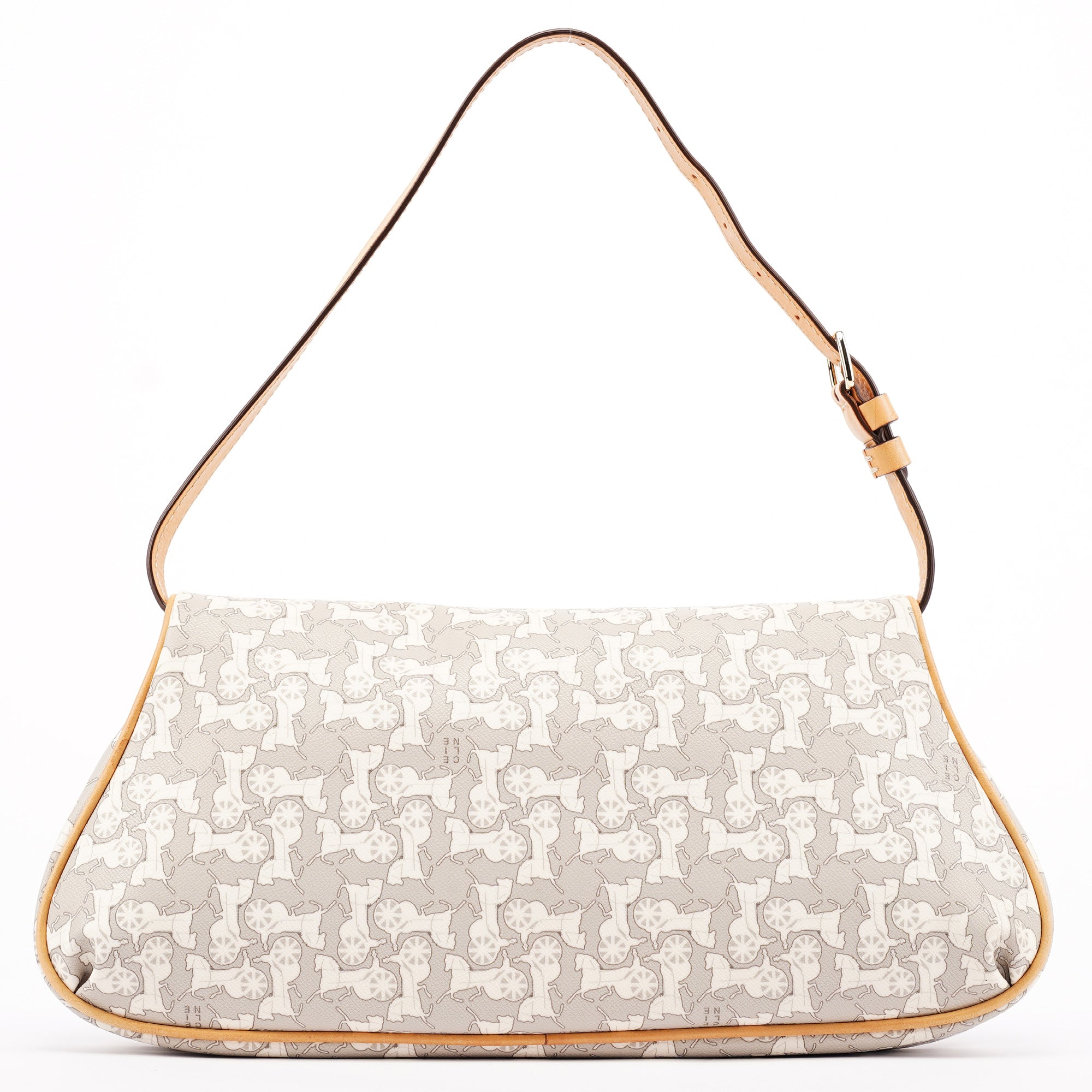 Celine Grey Monogram Leather Shoulder Bag