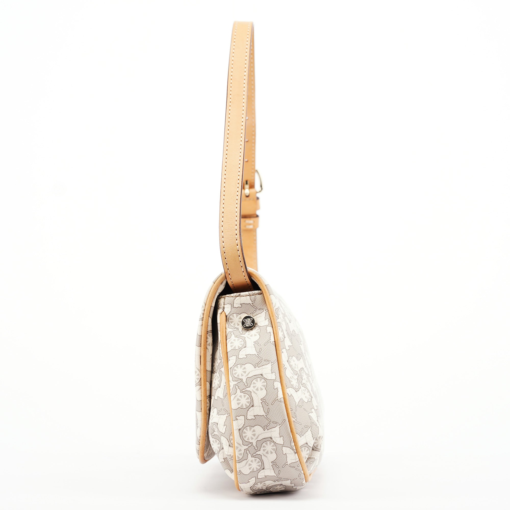 Celine Grey Monogram Leather Shoulder Bag