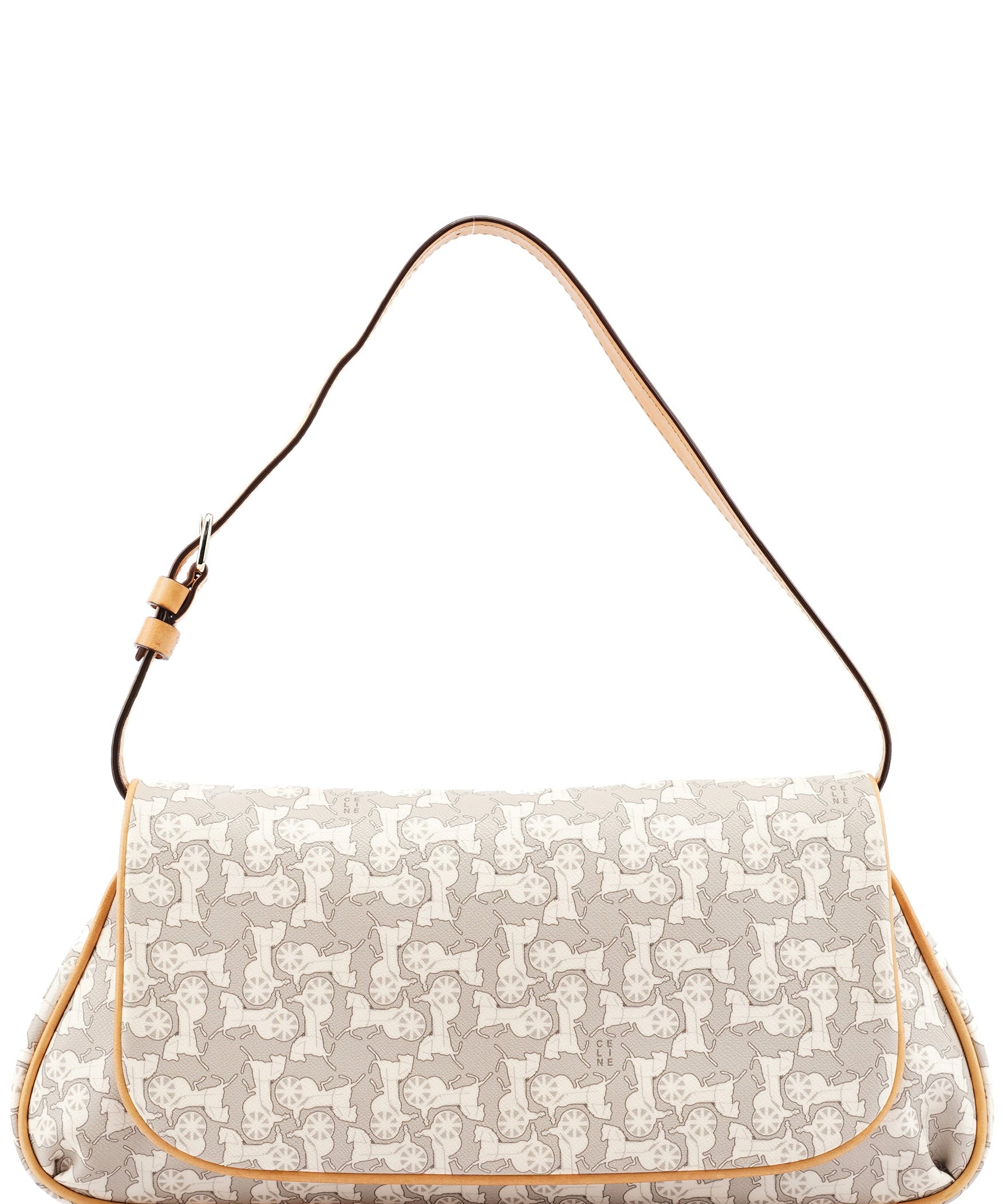 Celine Grey Monogram Leather Shoulder Bag