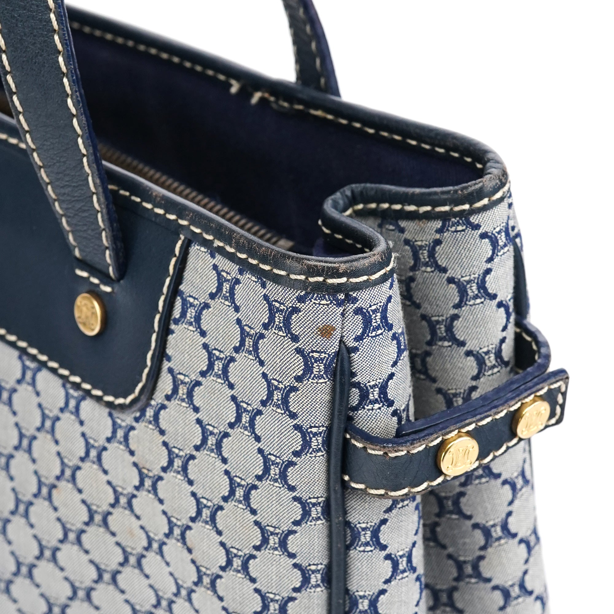 Celine Grey Monogram Leather Tote Bag