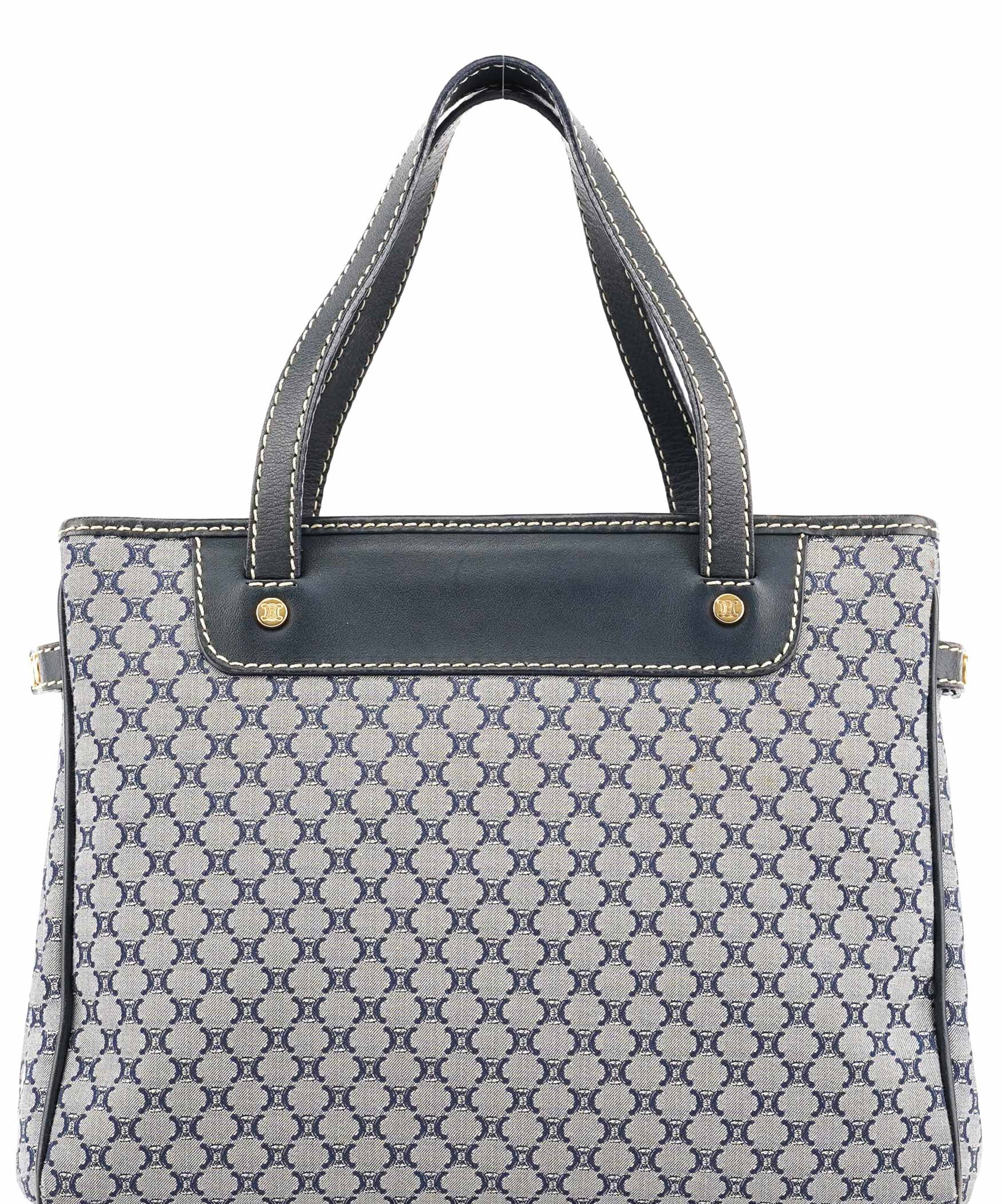 Celine Grey Monogram Leather Tote Bag