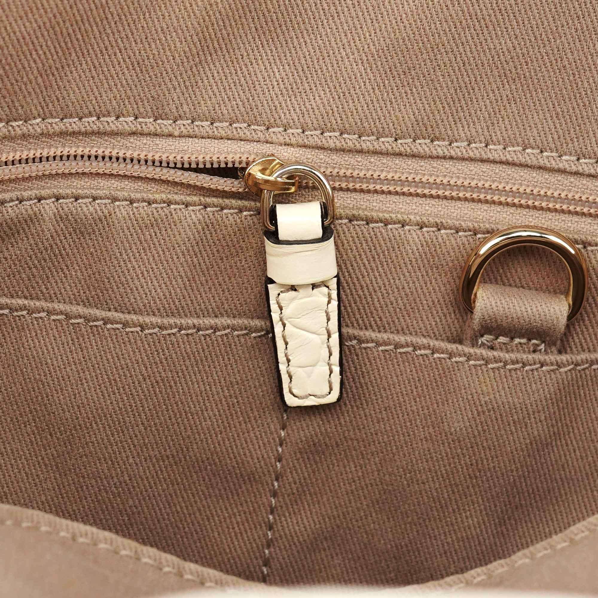 Celine Sac porté épaule Bittersweet en toile et cuir ivoire