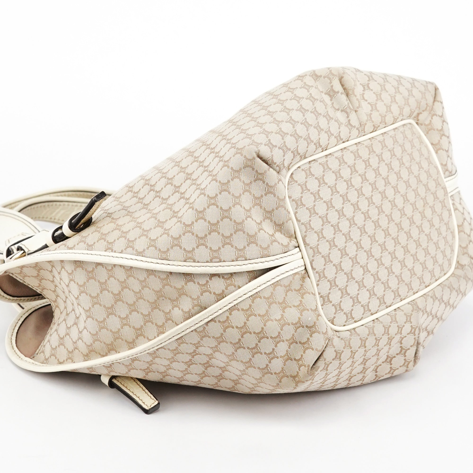 Celine Sac porté épaule Bittersweet en toile et cuir ivoire