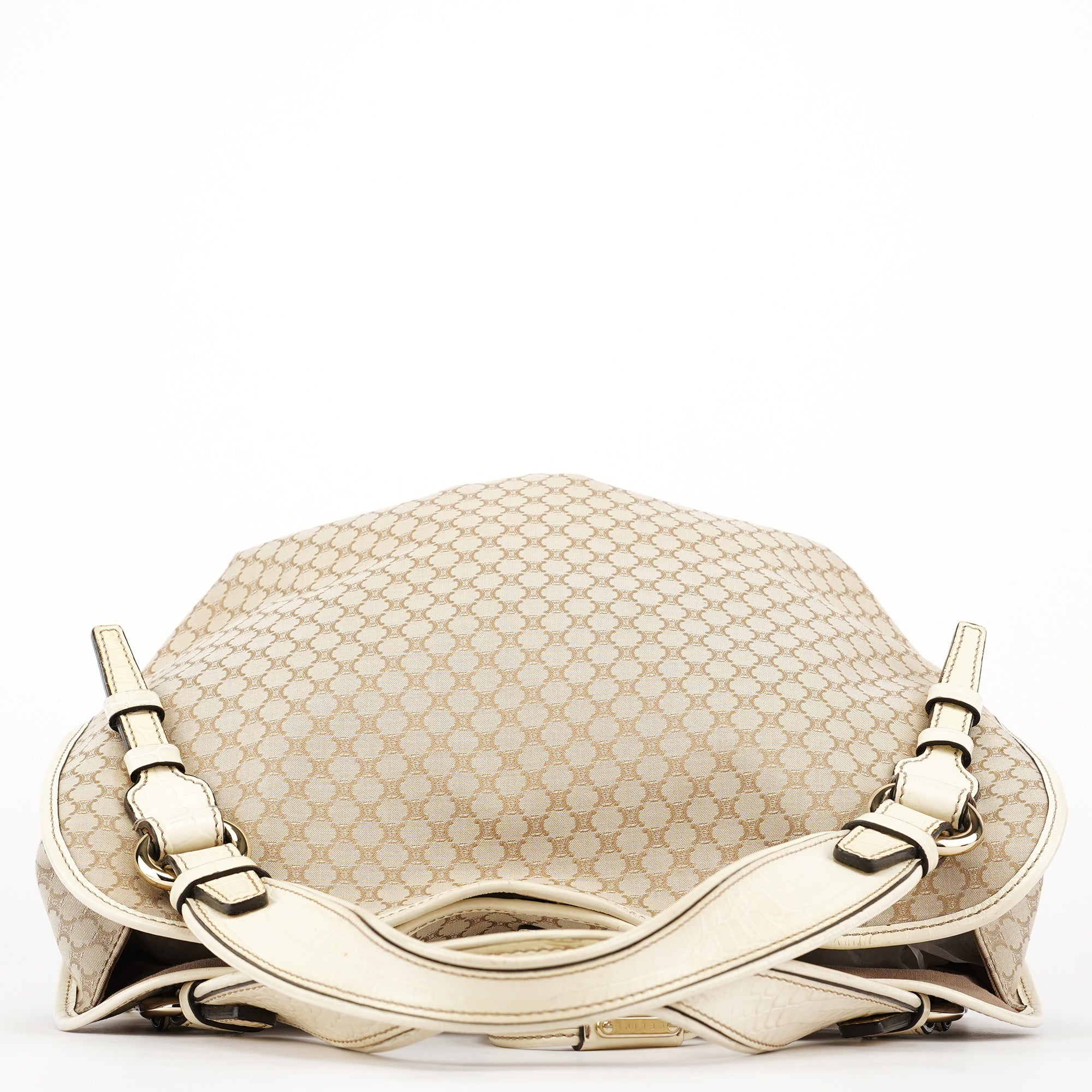 Celine Sac porté épaule Bittersweet en toile et cuir ivoire