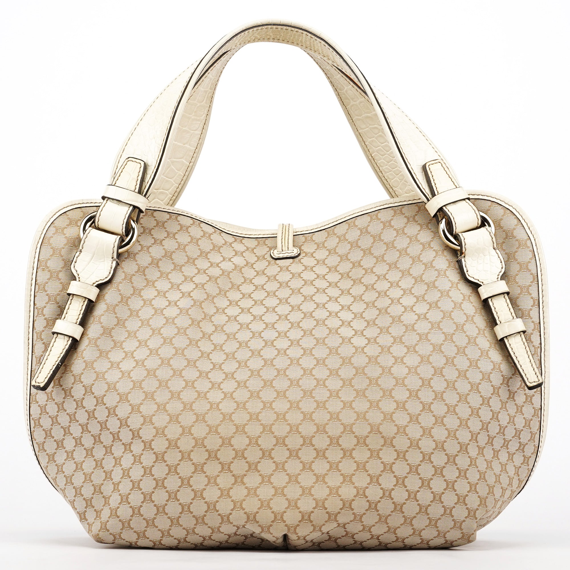 Celine Sac porté épaule Bittersweet en toile et cuir ivoire