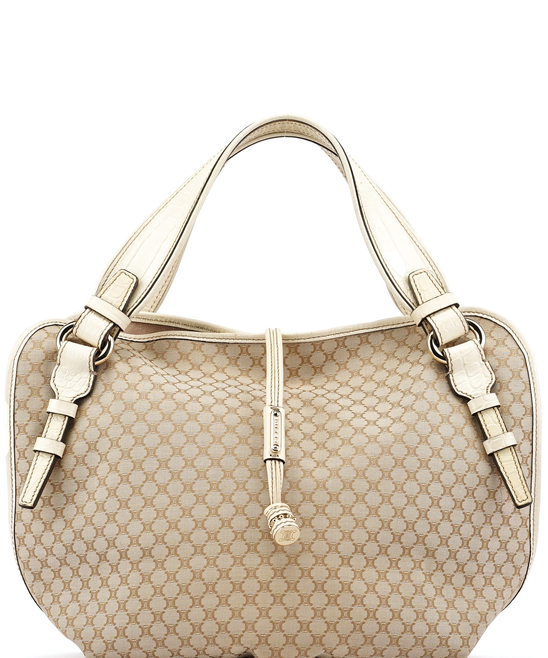 Celine Sac porté épaule Bittersweet en toile et cuir ivoire