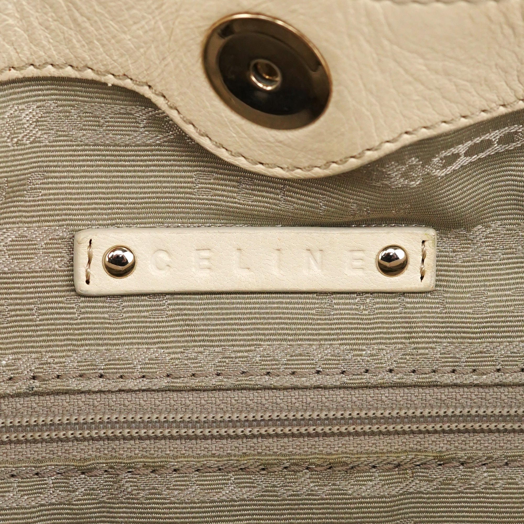 Céline Ivory Leather Pillow 2-Way Bag