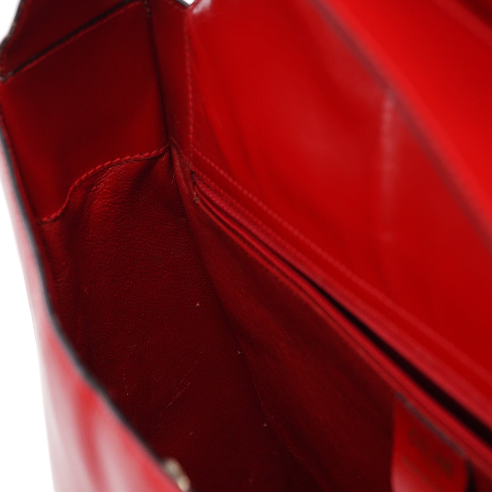 Celine Large Red Leather Shoulder Bag