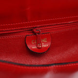 Celine Large Red Leather Shoulder Bag
