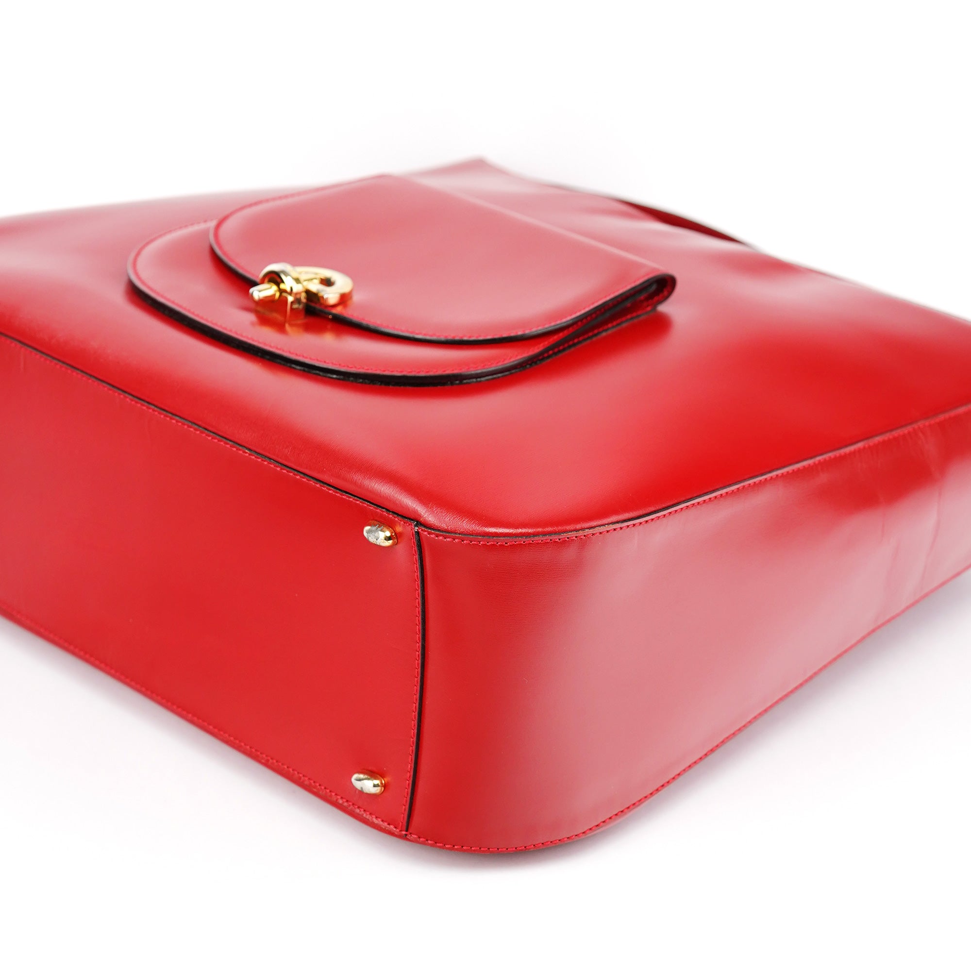 Celine Large Red Leather Shoulder Bag