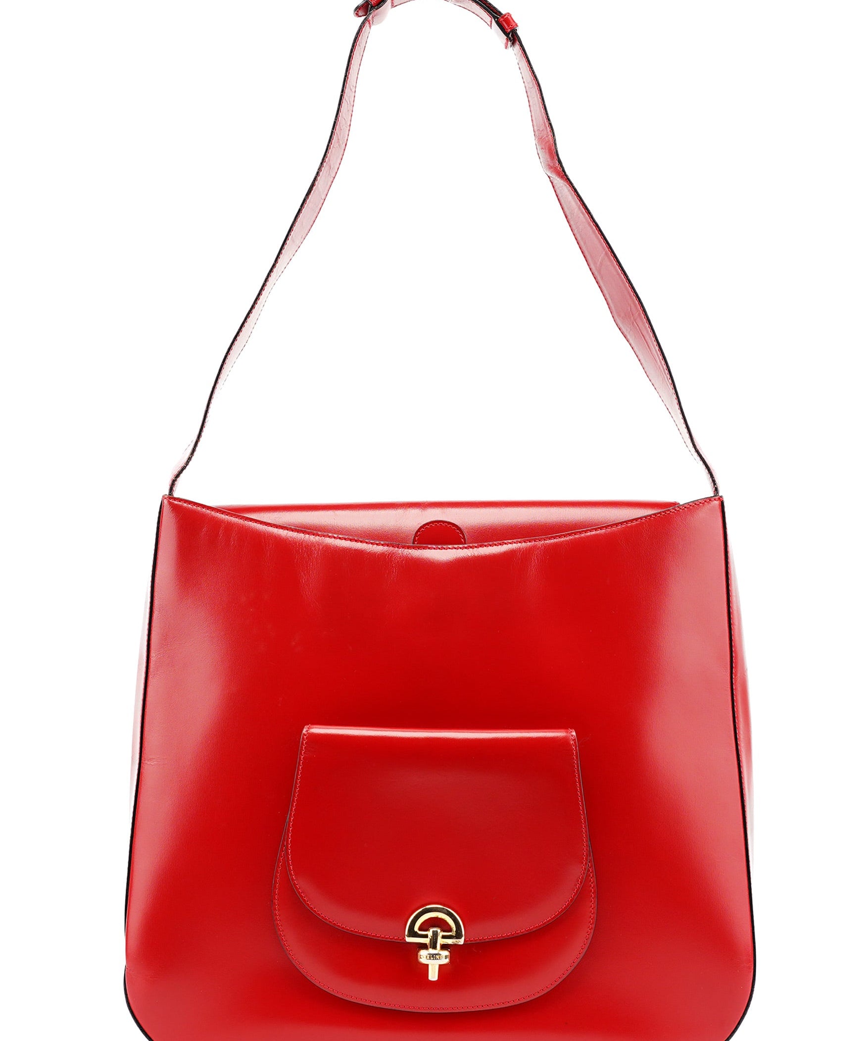 Celine Borsa a spalla grande in pelle rossa