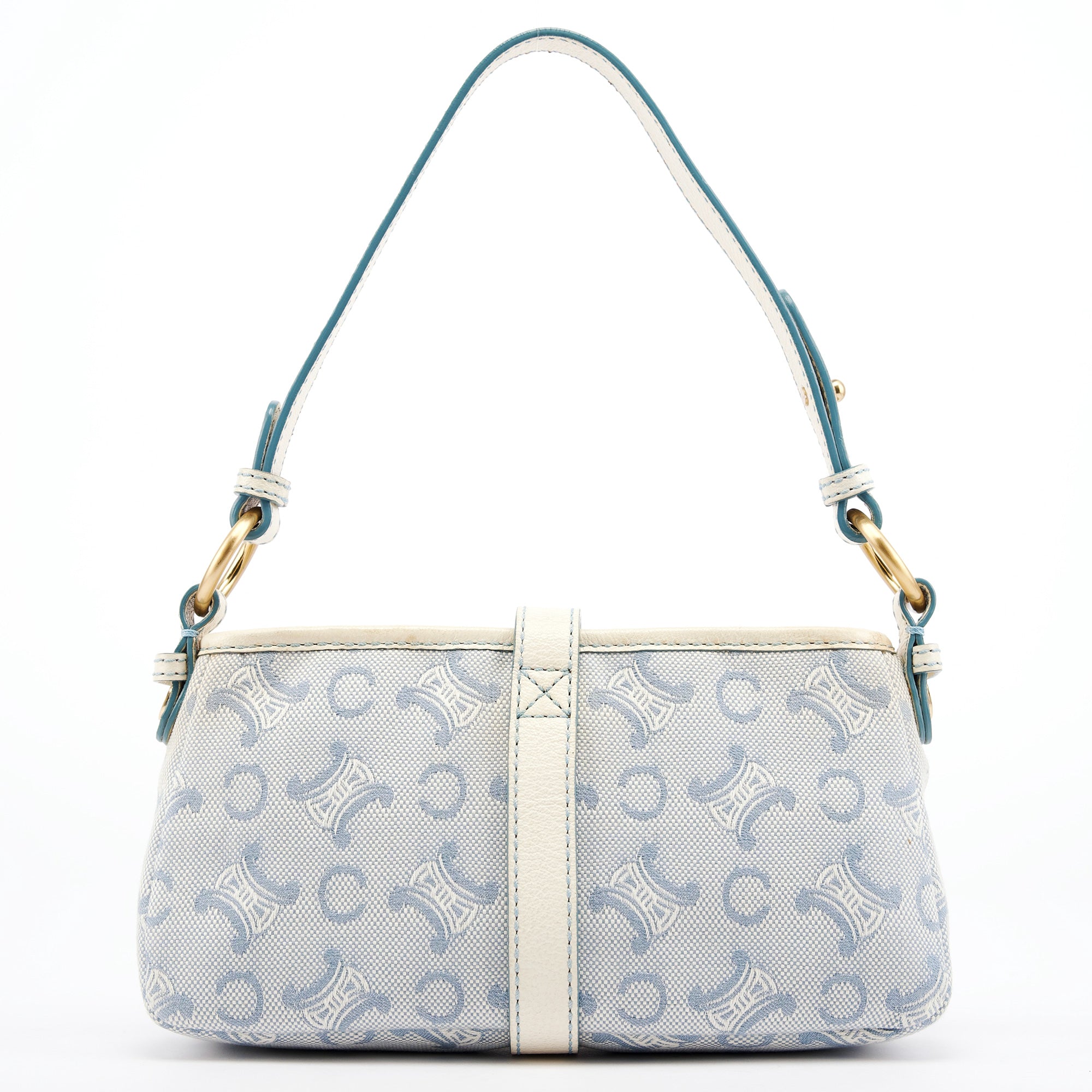 Celine Light Blue Triomphe Mini Hobo Bag
