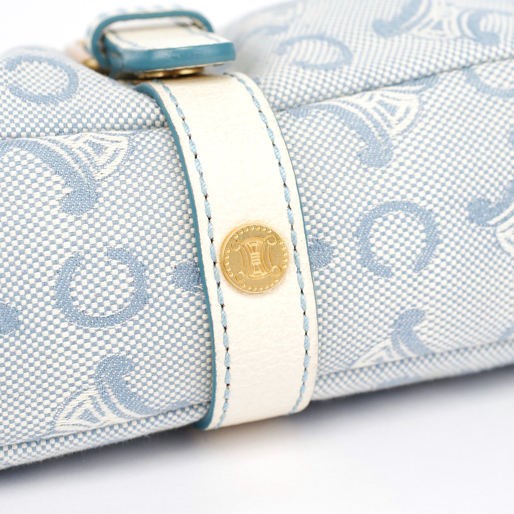 Celine Light Blue Triomphe Mini Hobo Bag