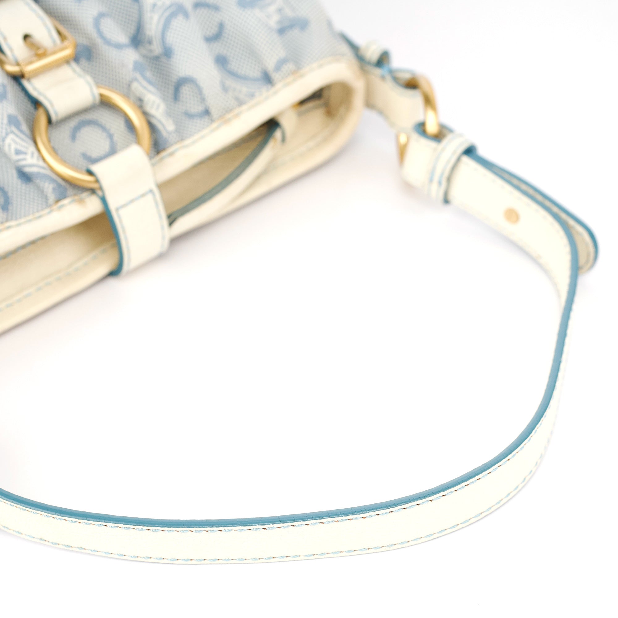 Celine Light Blue Triomphe Mini Hobo Bag