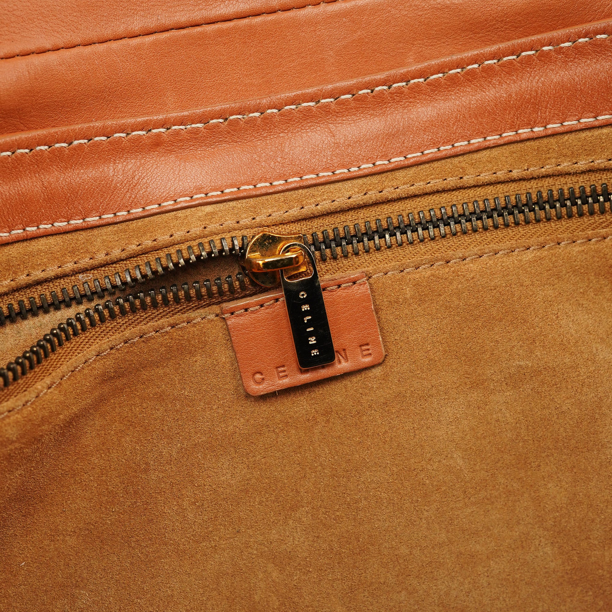 Celine Light Brown Leather Belt Tote Bag