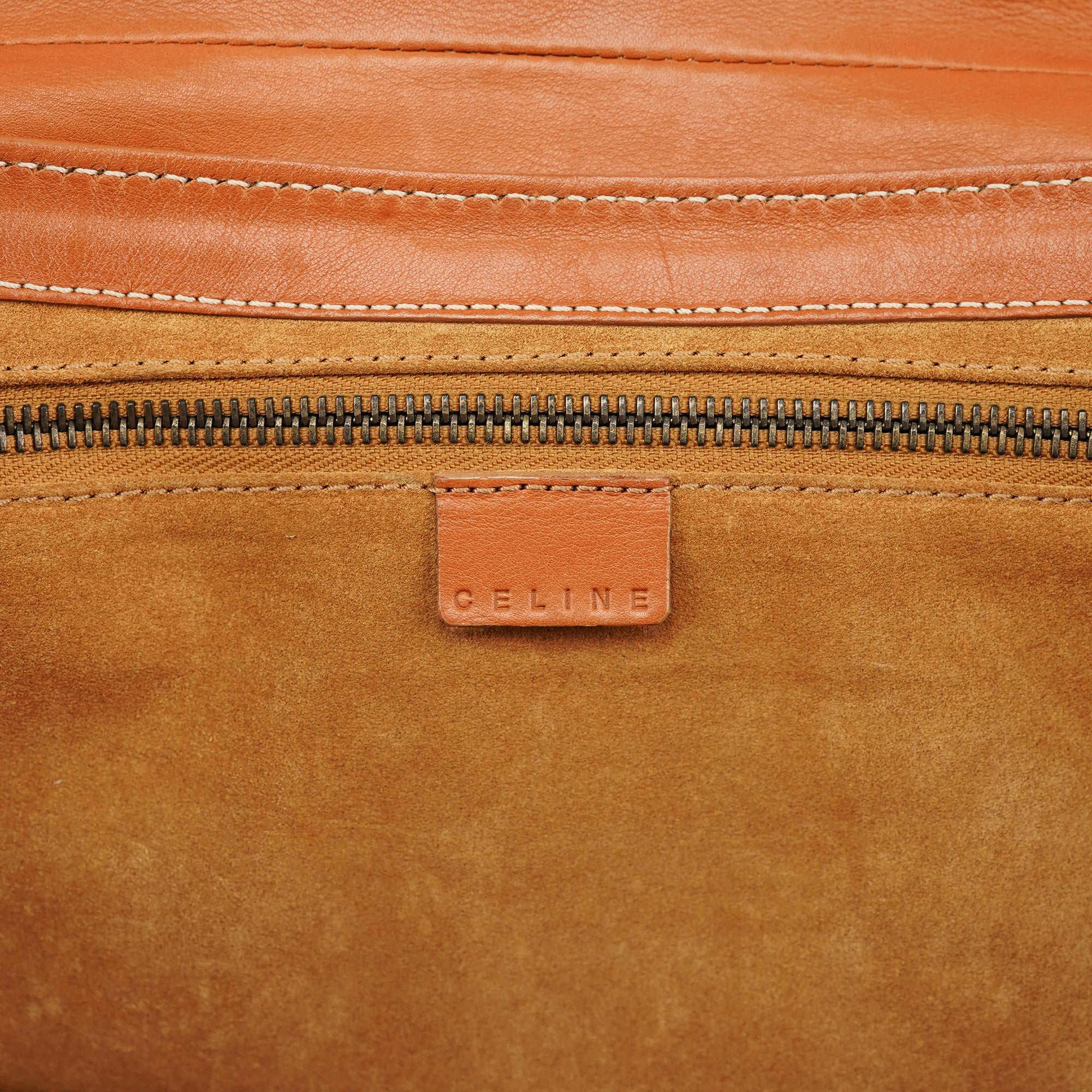 Celine Light Brown Leather Belt Tote Bag