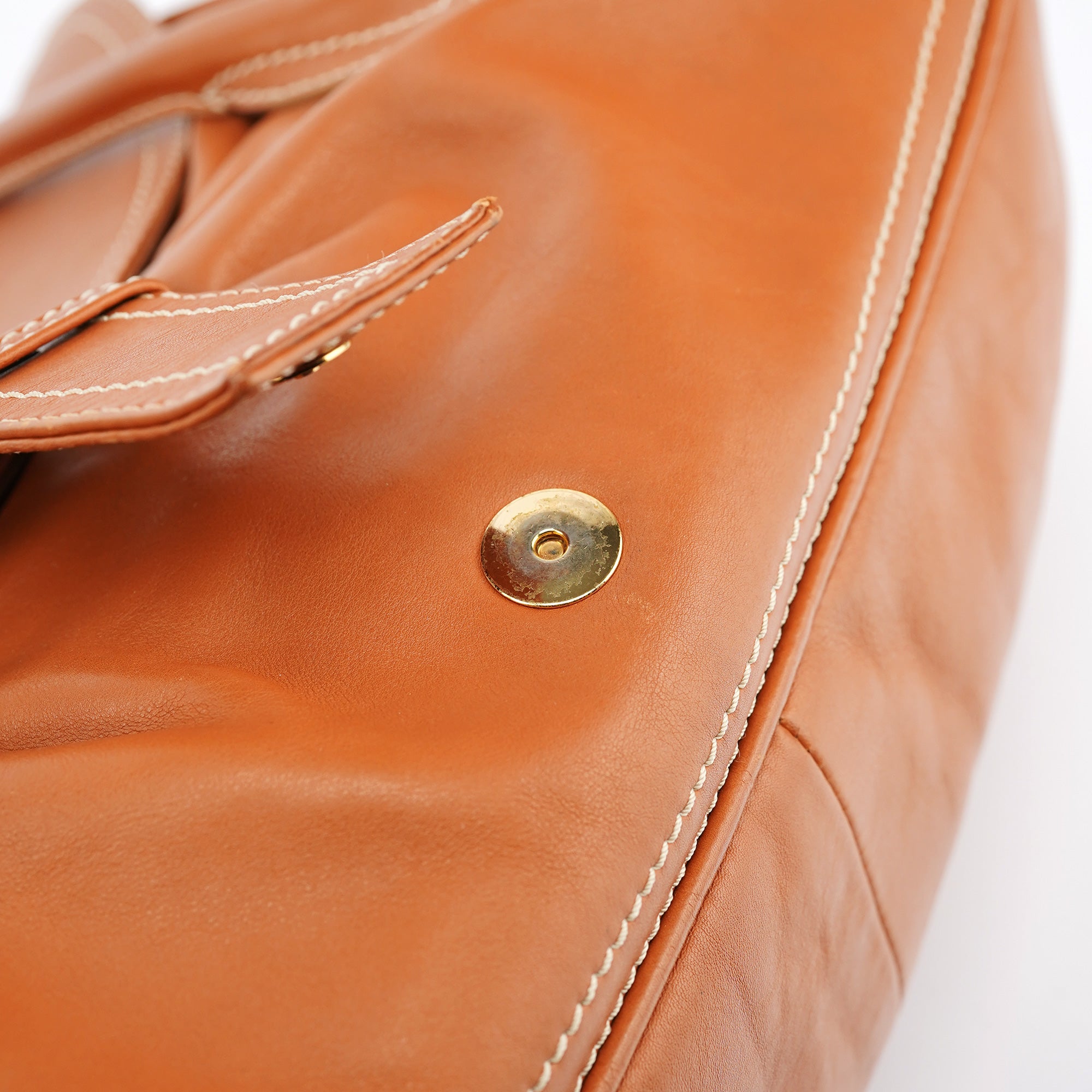 Celine Light Brown Leather Belt Tote Bag