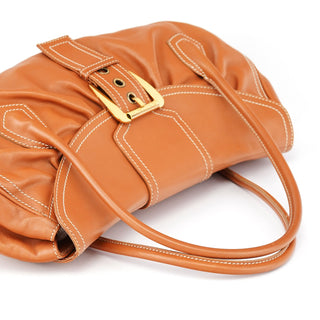 Celine Light Brown Leather Belt Tote Bag