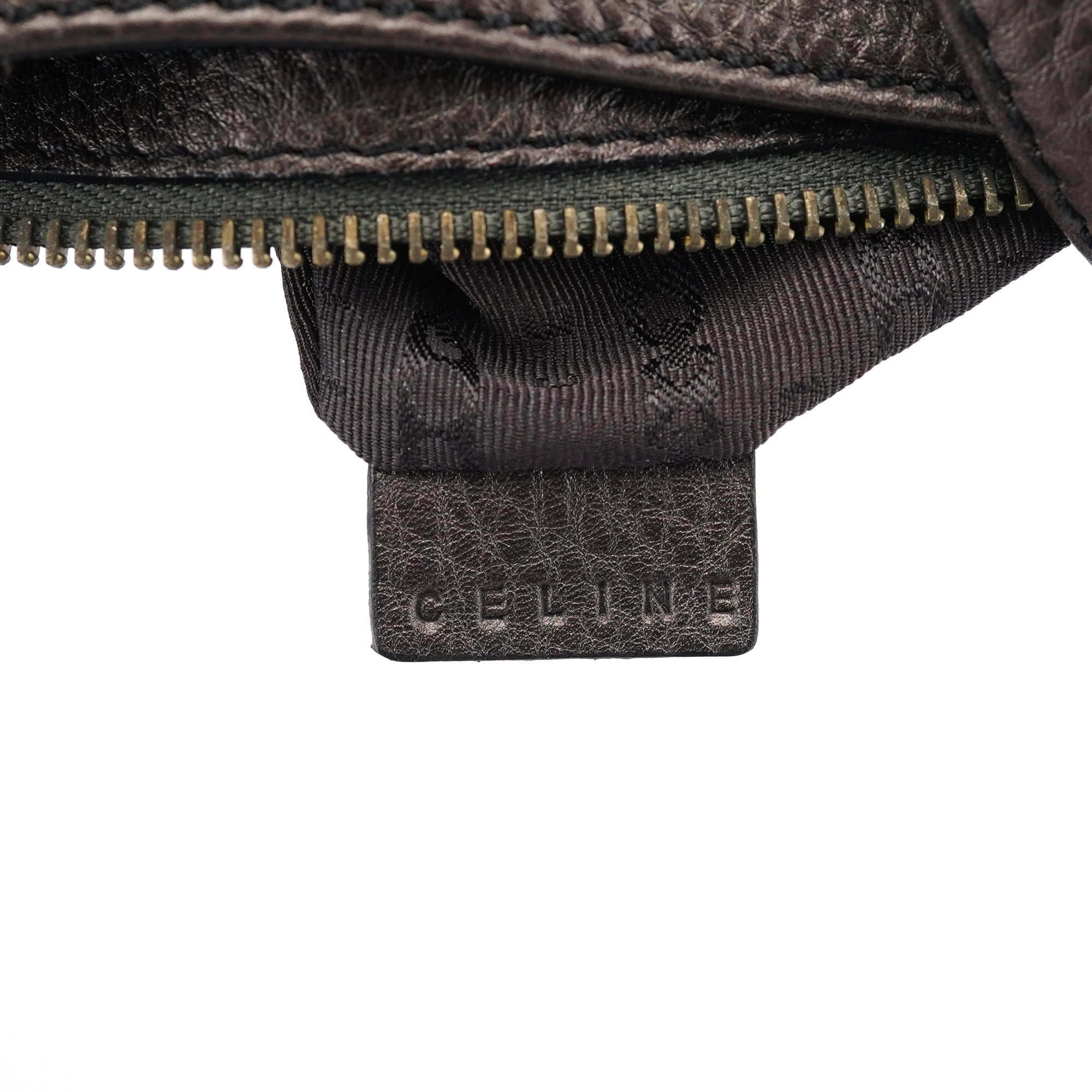 Celine Metallic Brown Leather Belt Shoulder Bag