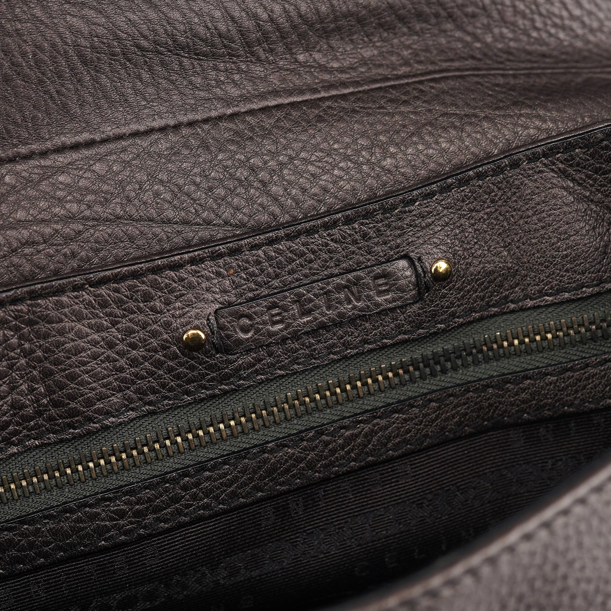 Celine Metallic Brown Leather Belt Shoulder Bag