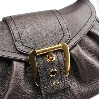 Celine Metallic Brown Leather Belt Shoulder Bag