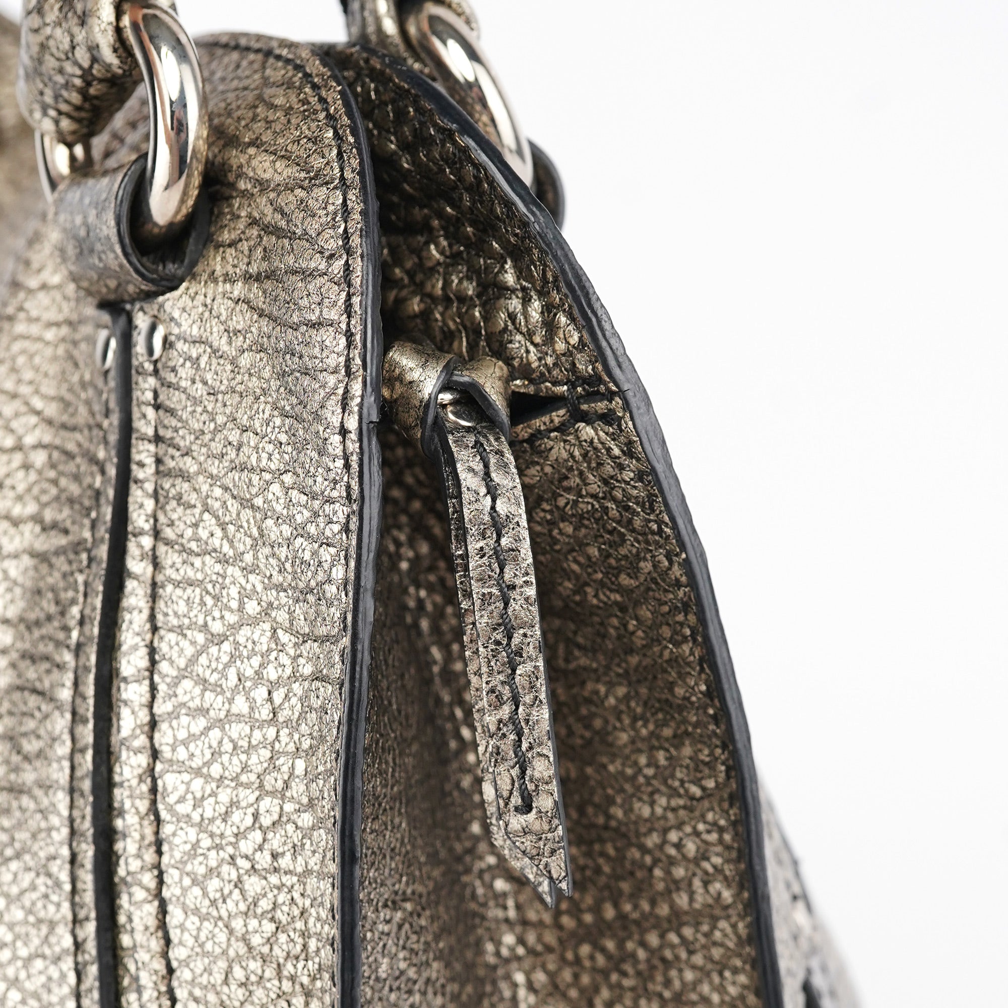 Celine Sac porté épaule Bittersweet en cuir métallisé