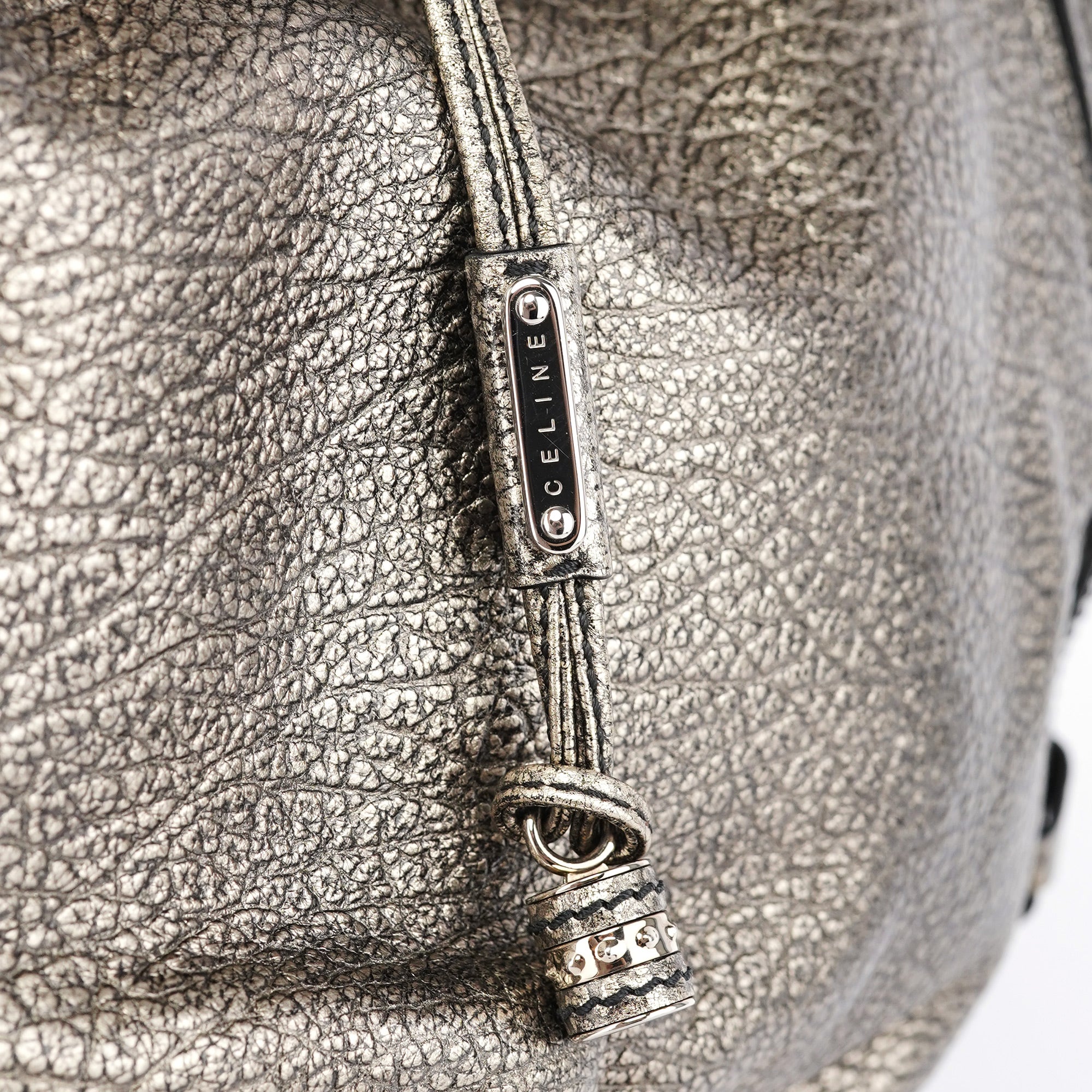 Celine Sac porté épaule Bittersweet en cuir métallisé