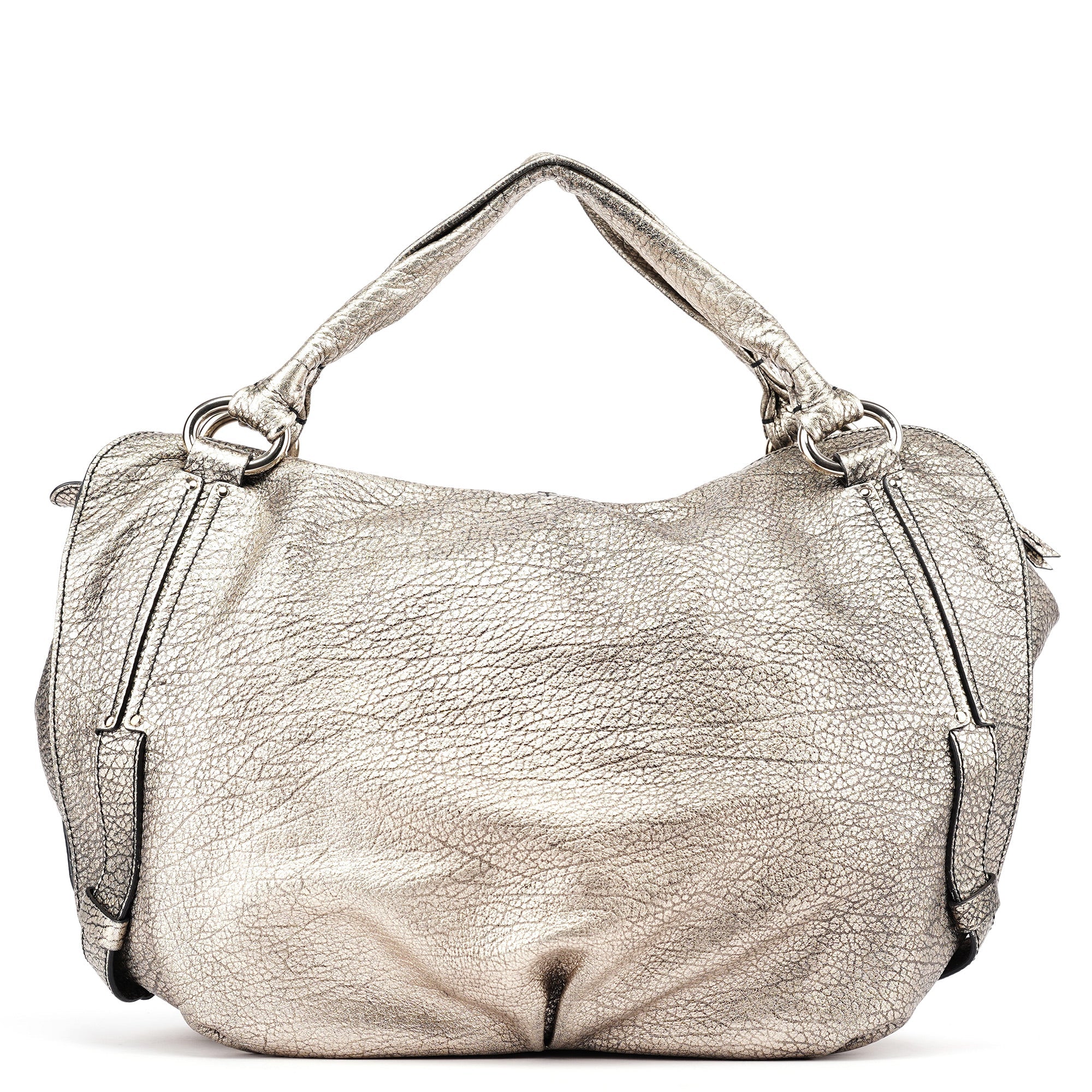 Celine Bittersweet Schultertasche aus Metallic-Leder