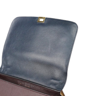 Celine Navy Burgundy Leather Trapeze 2-Way Bag