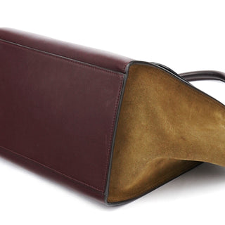 Celine Navy Burgundy Leather Trapeze 2-Way Bag