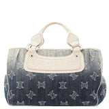 Celine Navy Denim Gradient Triomphe Tote