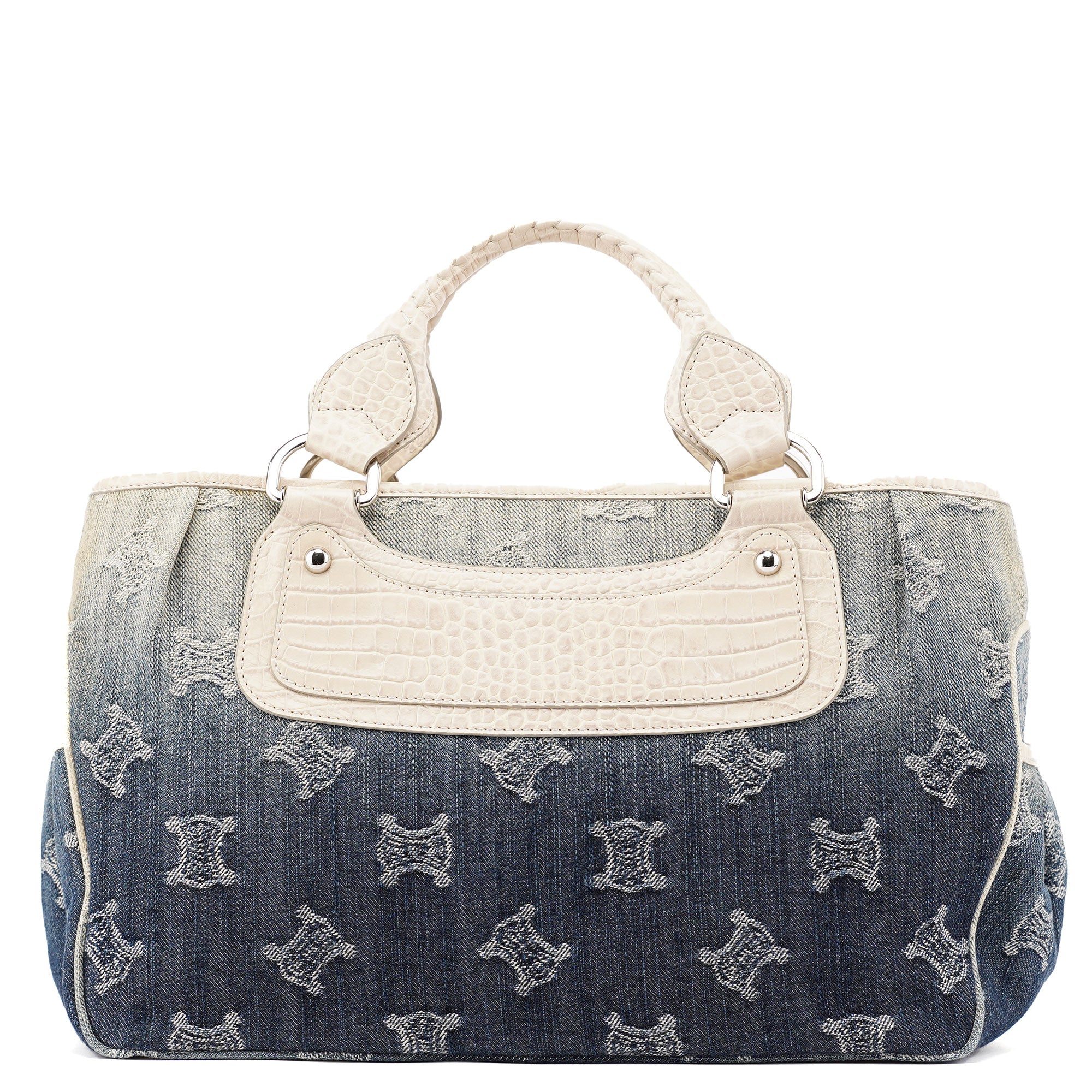 Celine Navy Denim Gradient Triomphe Tote