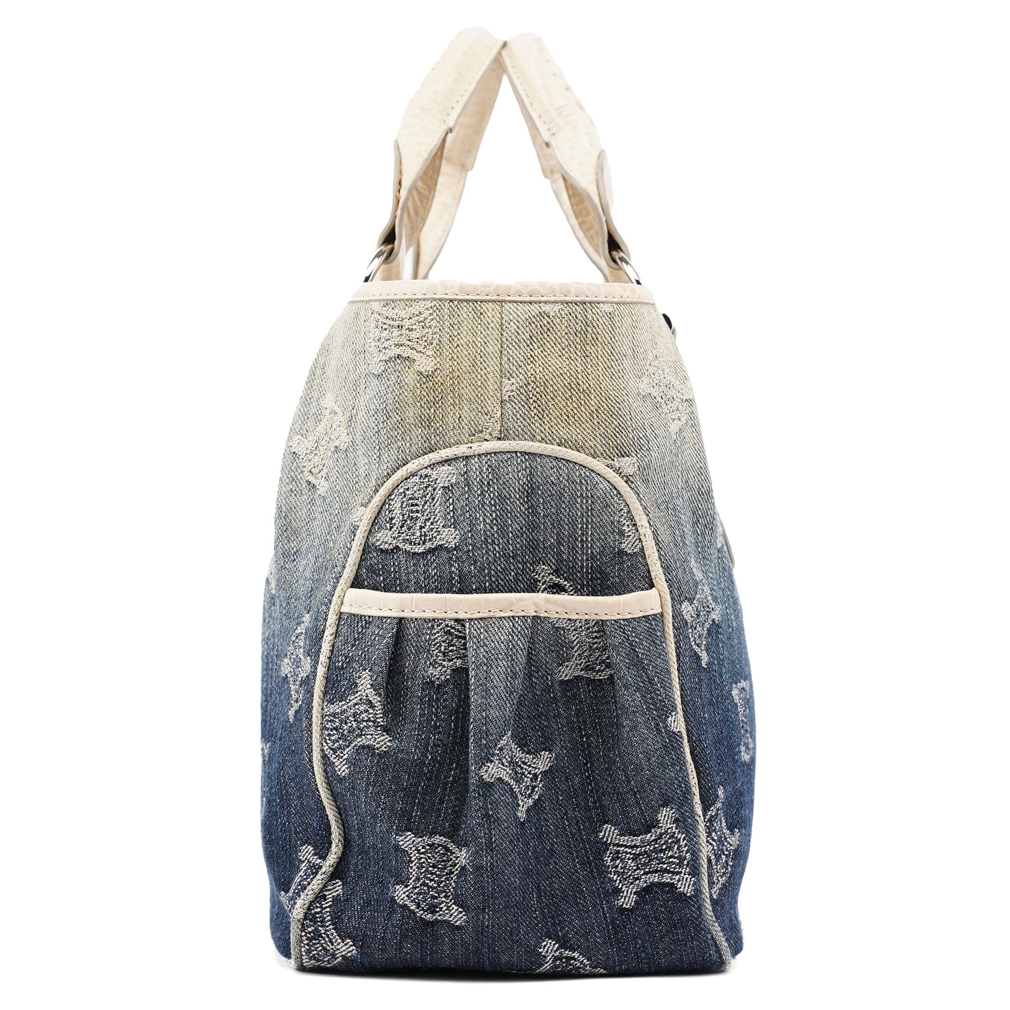 Celine Navy Denim Gradient Triomphe Tote