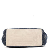 Celine Navy Denim Gradient Triomphe Tote