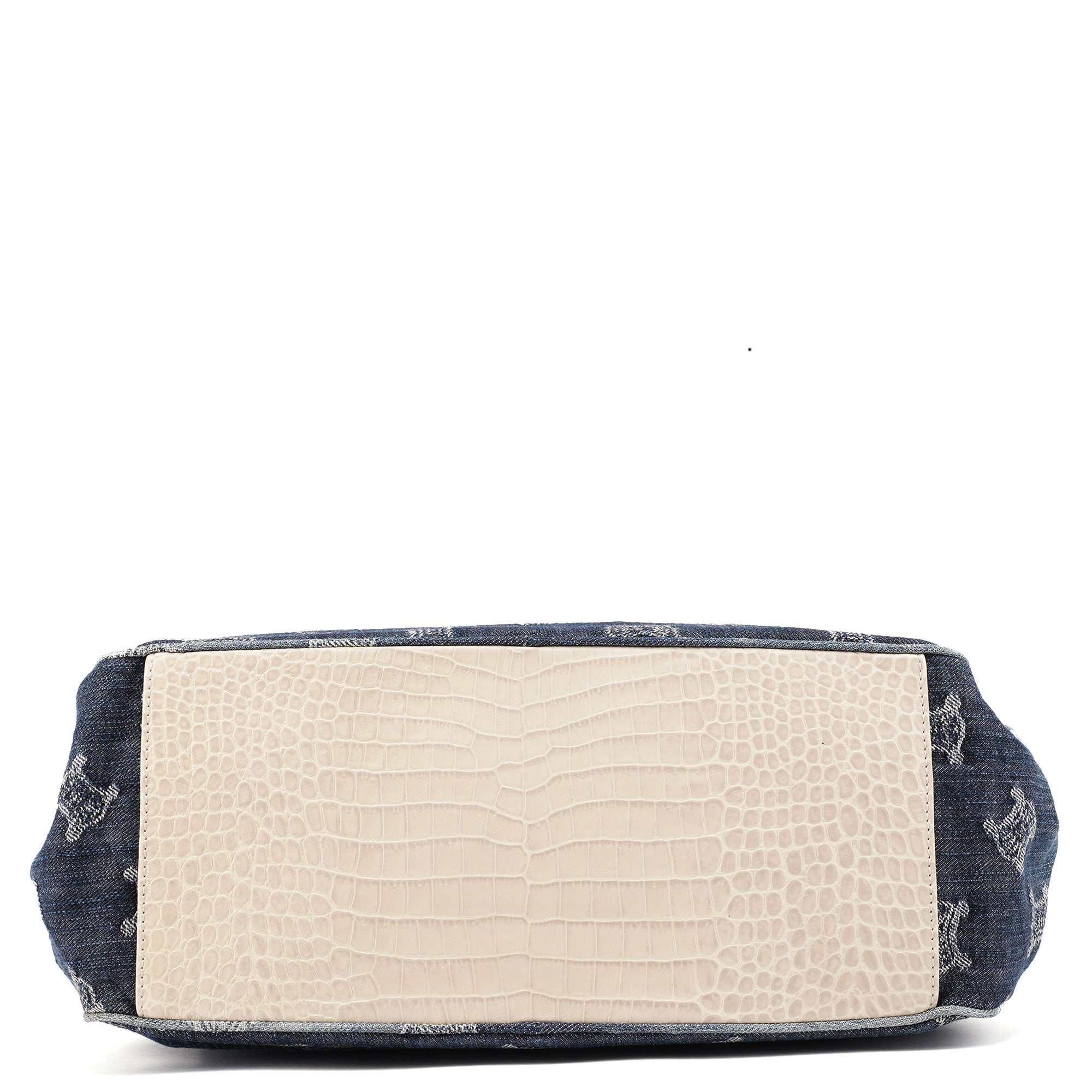 Celine Navy Denim Gradient Triomphe Tote