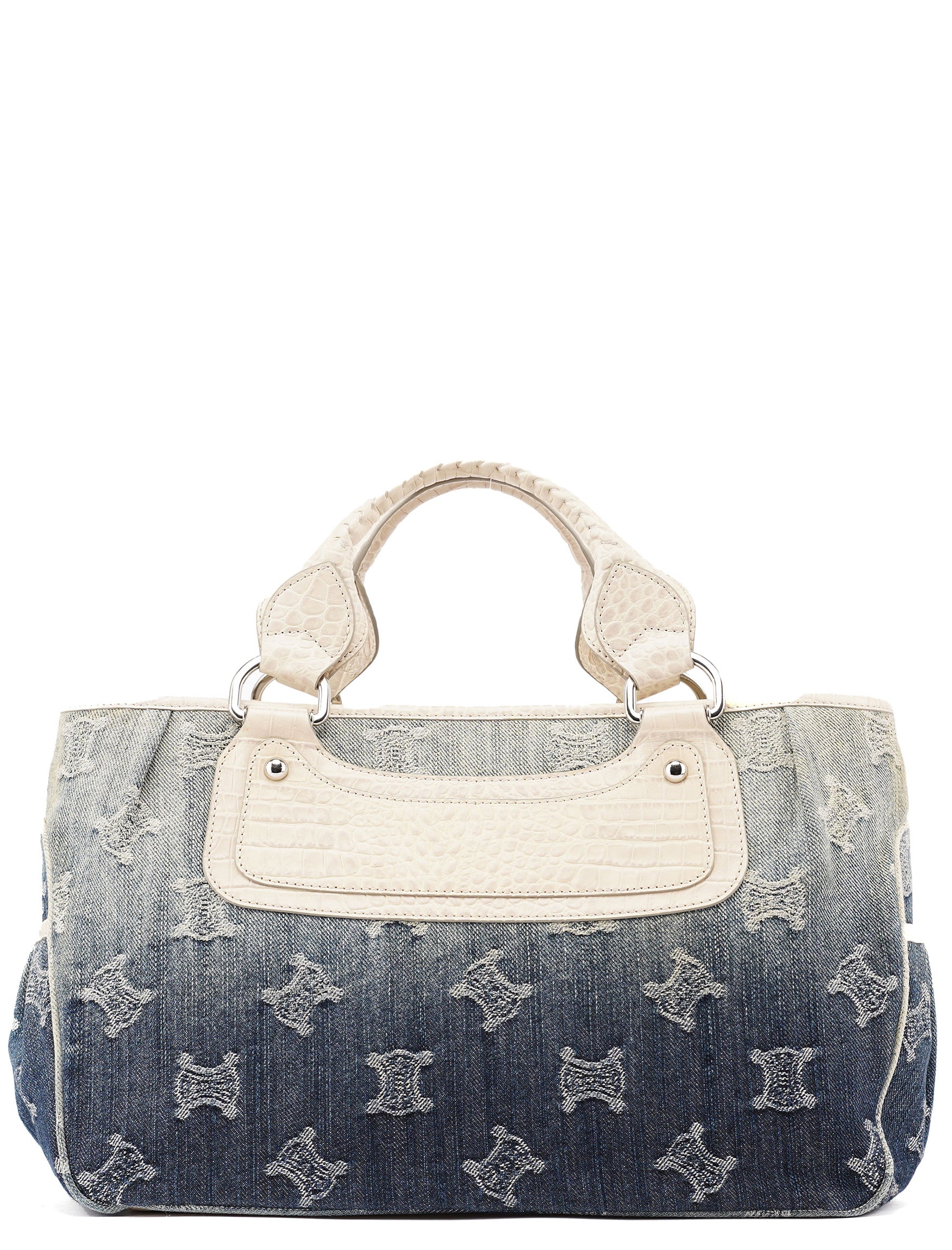 Celine Navy Denim Gradient Triomphe Tote