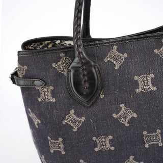Celine Navy Denim Macadam Tote Bag