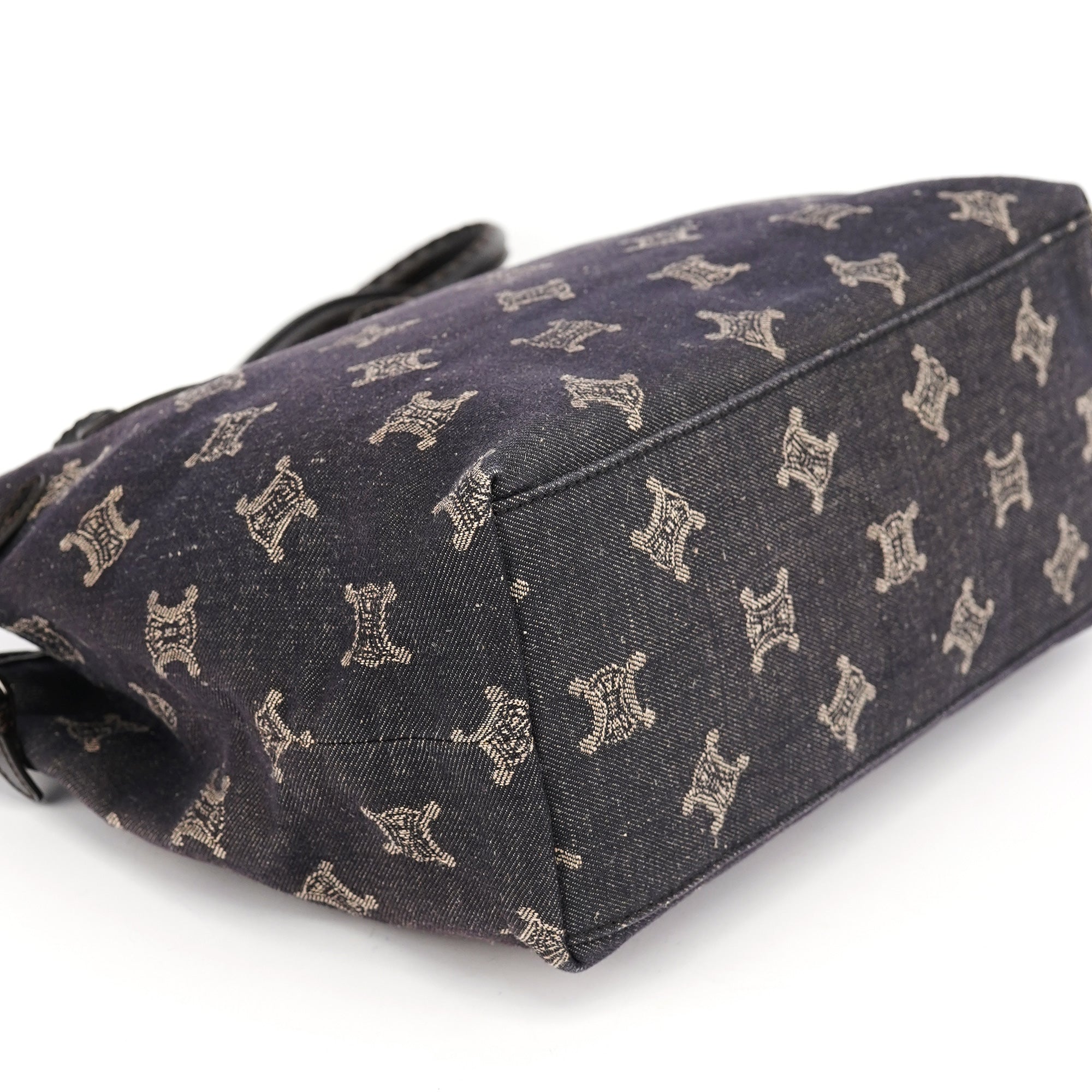 Celine Sac cabas Macadam en denim bleu marine