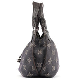 Celine Bittersweet Schultertasche aus marineblauem Denim mit Monogramm