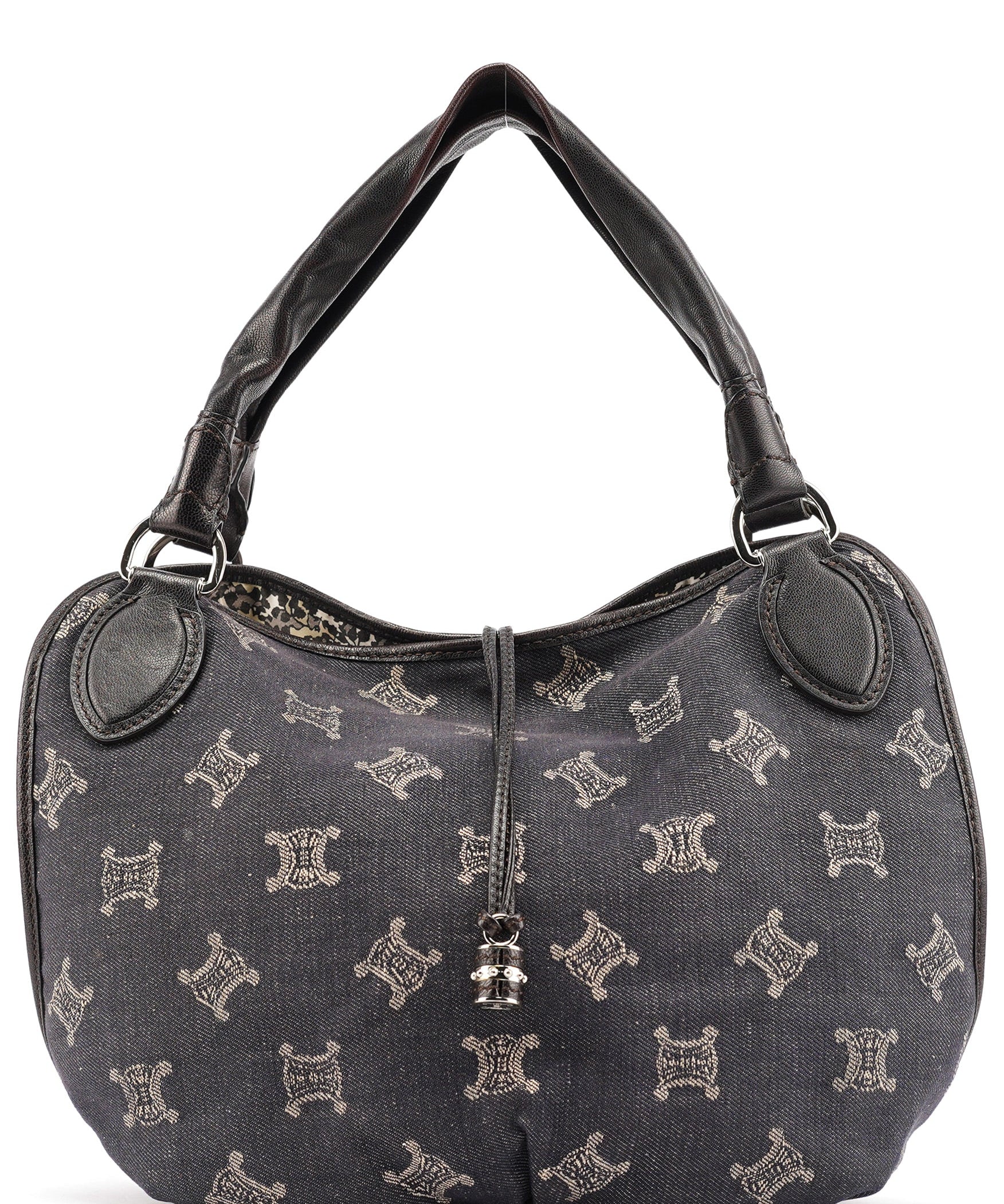Celine Sac porté épaule Bittersweet en denim monogramme bleu marine