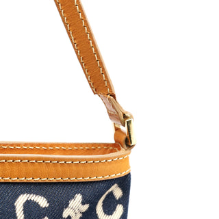 Celine Navy Monogram Denim Shoulder Bag