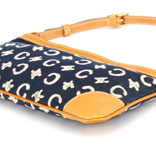Celine Navy Monogram Denim Shoulder Bag