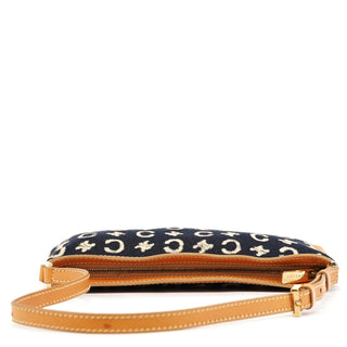 Celine Navy Monogram Denim Shoulder Bag