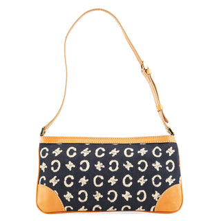 Celine Navy Monogram Denim Shoulder Bag