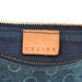 Celine Navy Suede Triomphe CC Shoulder Bag