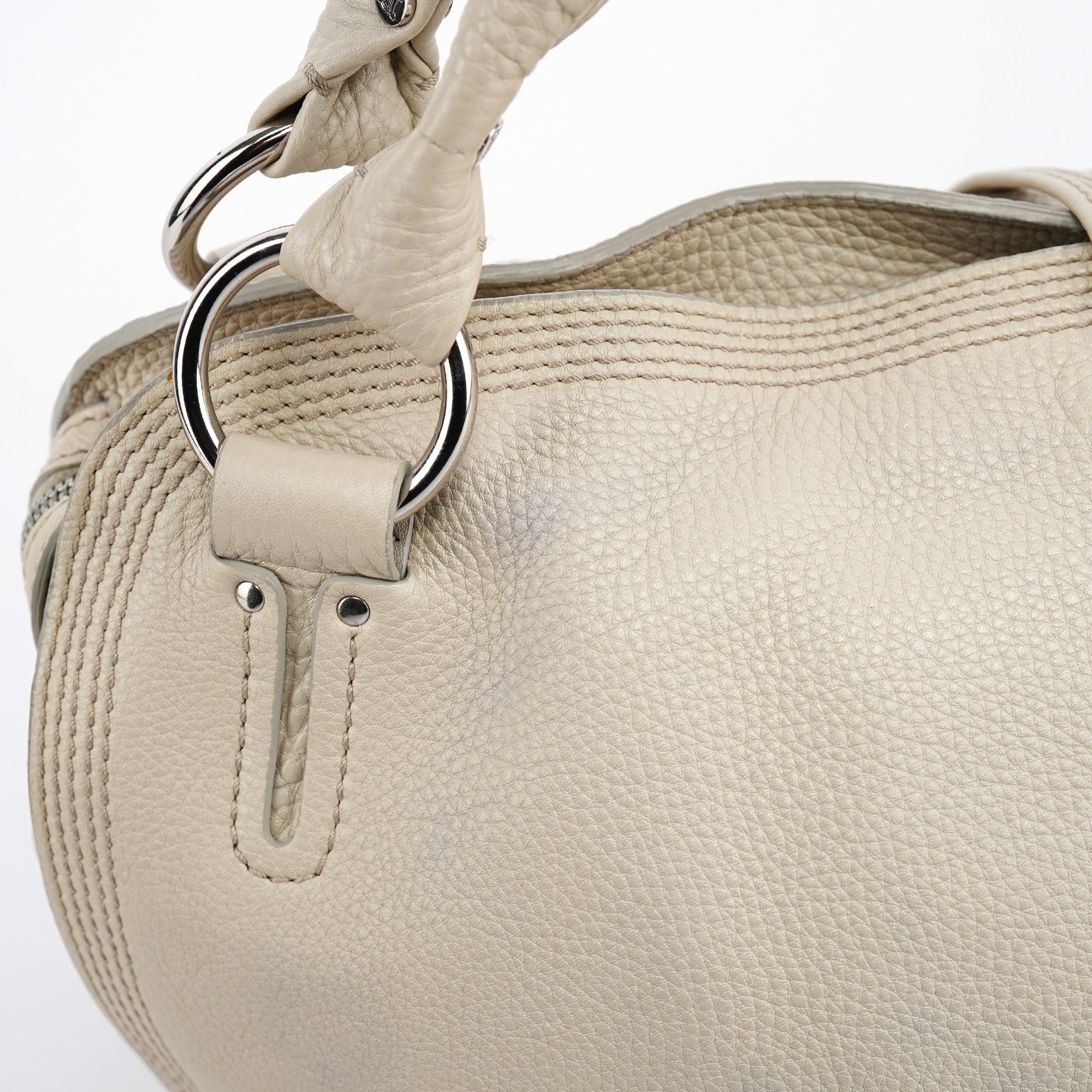 Celine Sac porté épaule Bittersweet en cuir blanc cassé
