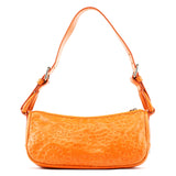 Celine Orange Embossed Leather Shoulder Bag
