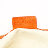 Celine Orange Embossed Leather Shoulder Bag