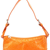 Celine Orange Embossed Leather Shoulder Bag