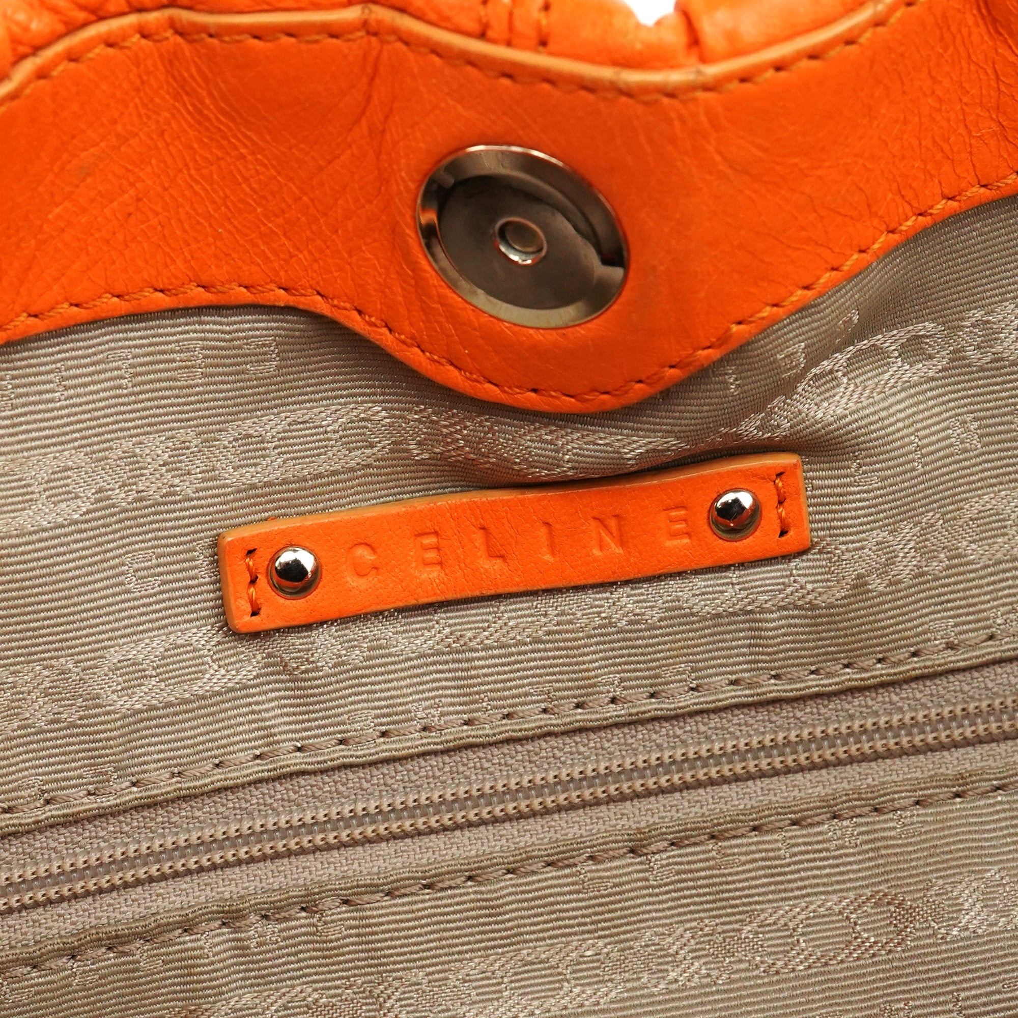 Celine Orange Leather Pillow 2-Way Bag